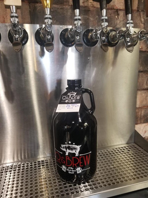 Growlers available at the Q & Brew