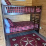 bunk beds inside camping cabins at silver spur resort