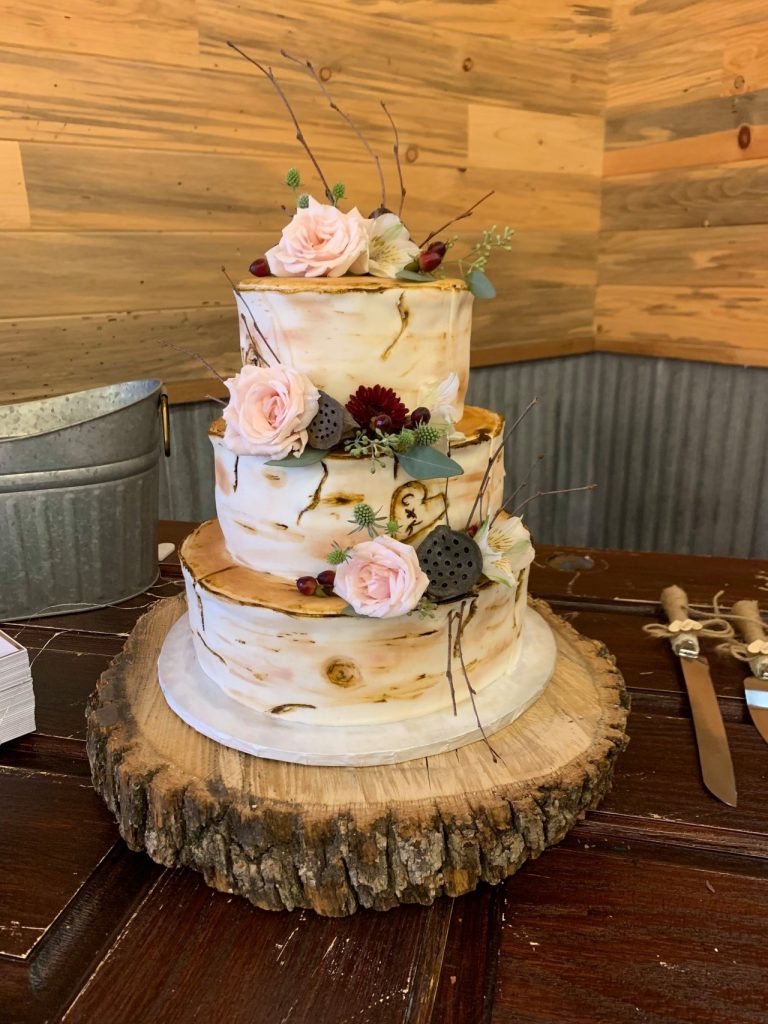 3-tiered wedding cake by The Confection Connection