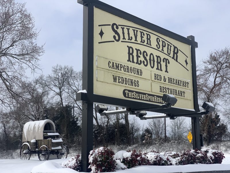 winter snowfall at silver spur resort