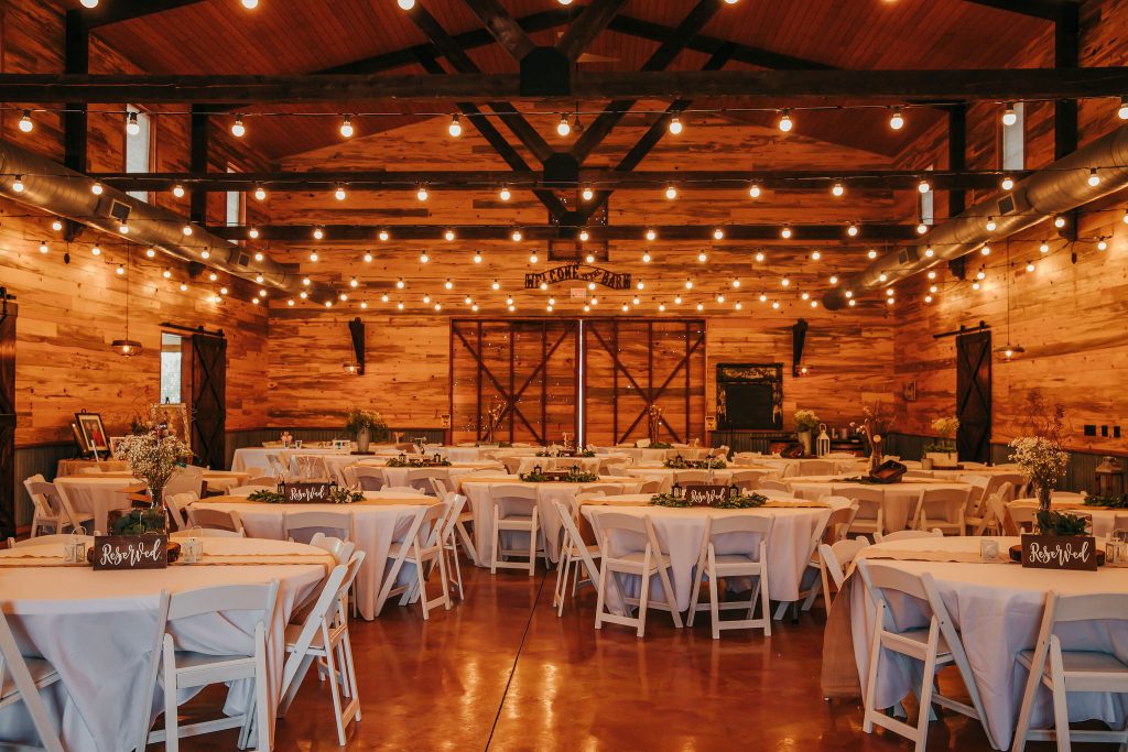 The Barn at the Silver Spur Resort set up for a wedding reception