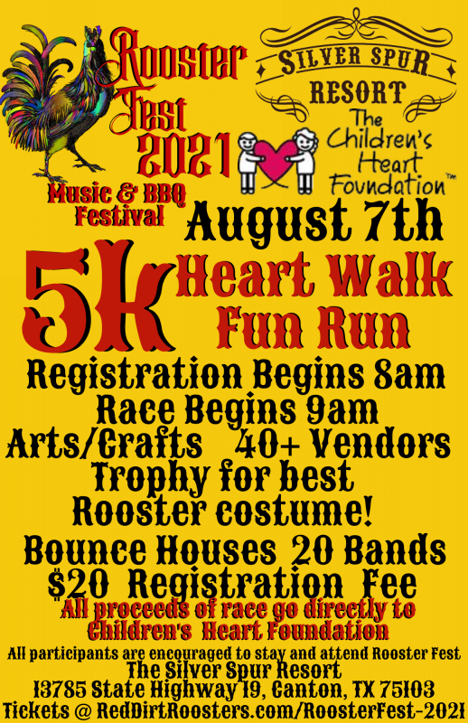 5k Heart Walk Fun Run at Rooster Fest 2021