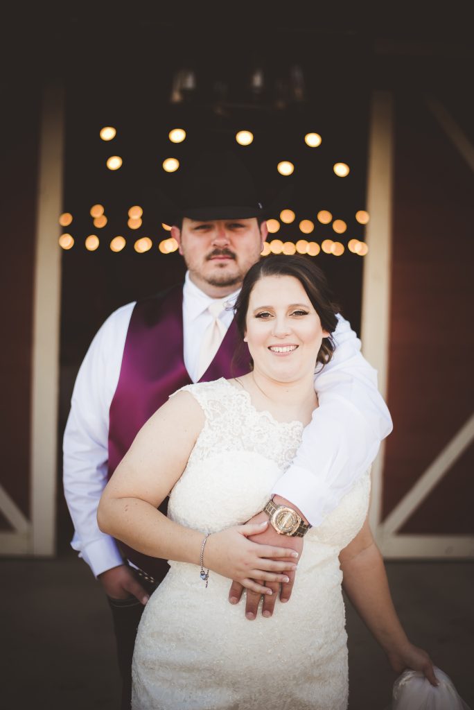 newlywed portrait for barn wedding